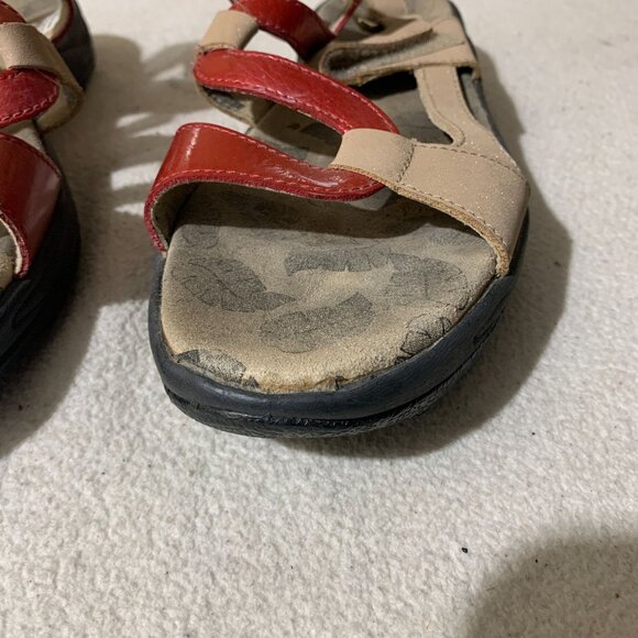 Golfstream Shoes Women's Size 9M Red Leather Open Toe Hook & Loop Golf Sandals - Picture 9 of 9